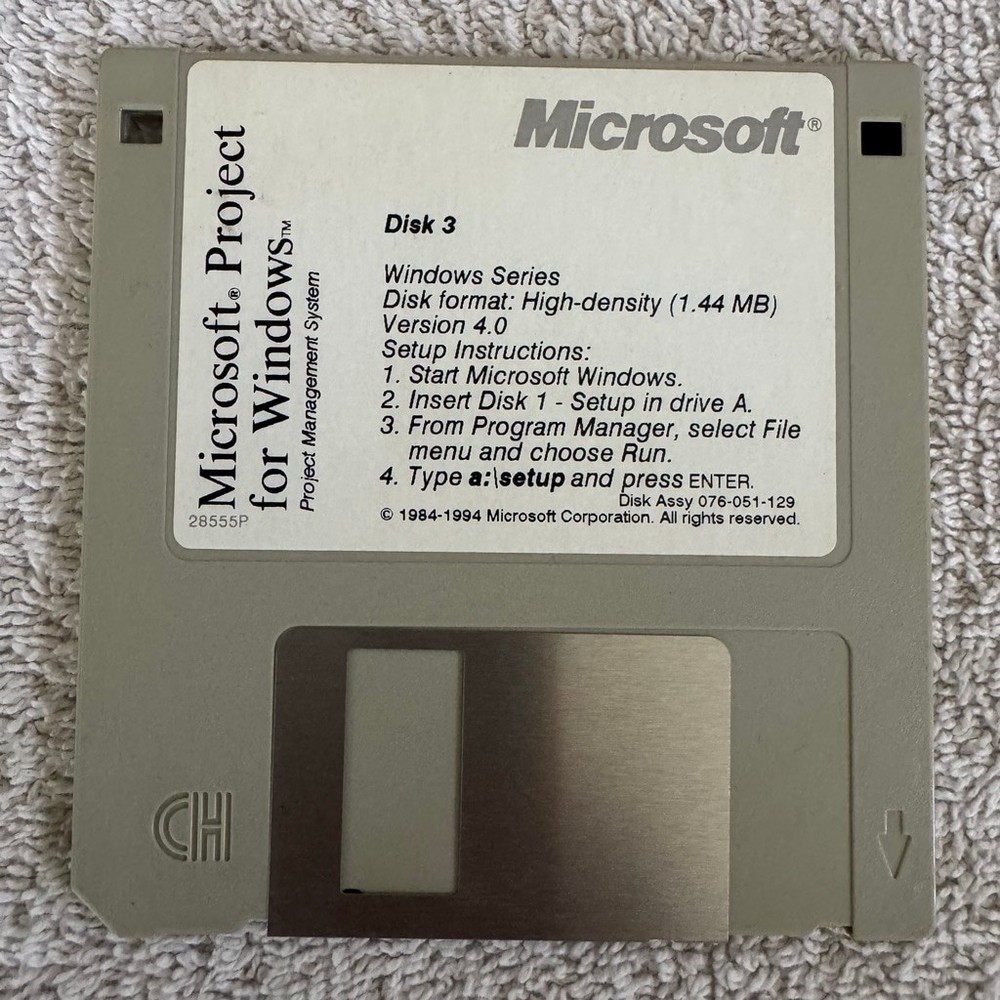 Microsoft Project for Windows 3.1 3.5” Floppy Disk Set Disks 1-6 Untested