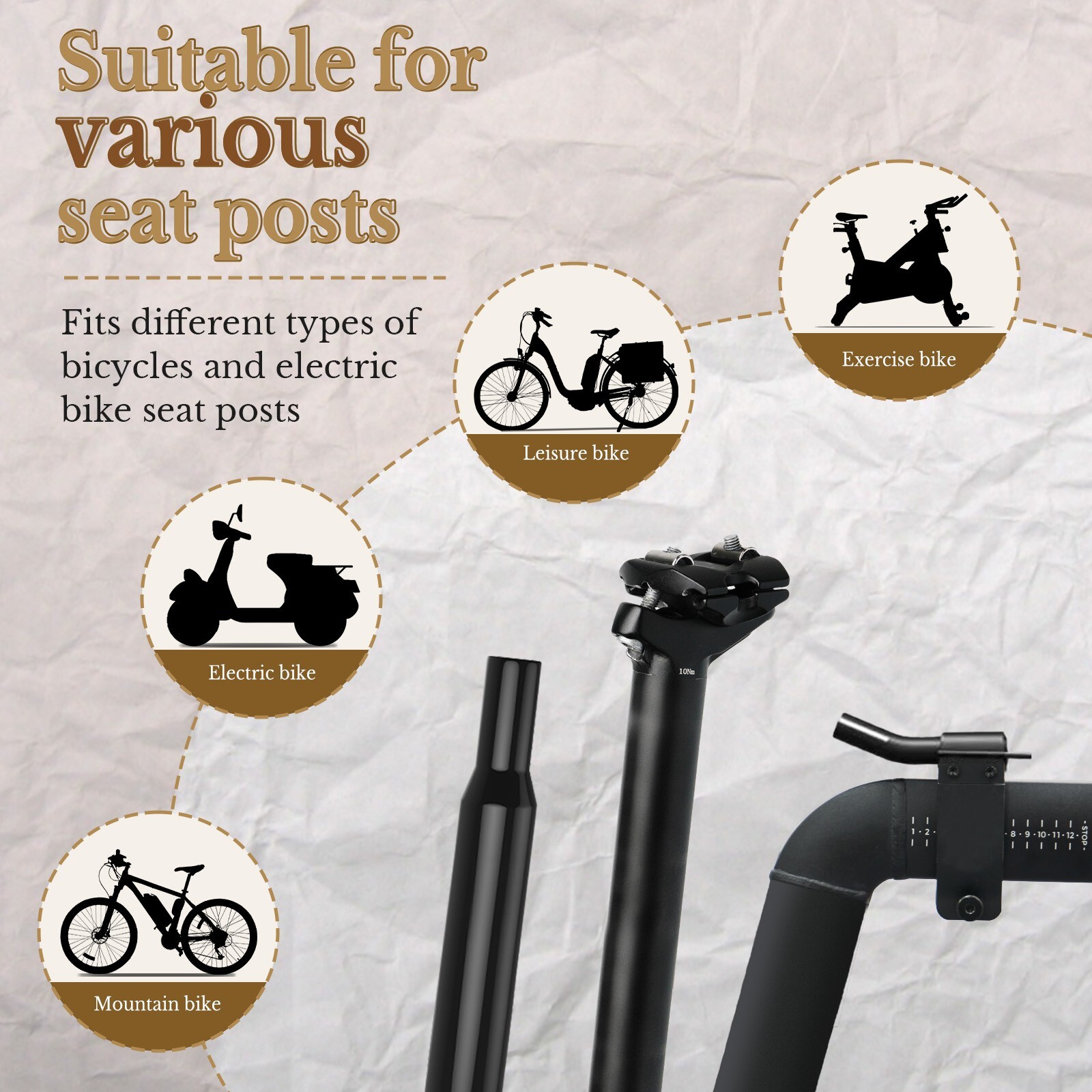 Wide Bike Seat for Men Women Comfort - Oversized Waterproof Bicycle Seat Cushion