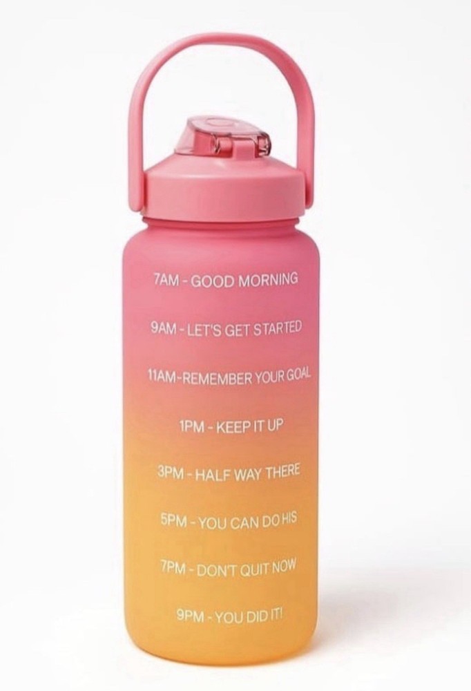 64oz Motivational Water Bottle pink