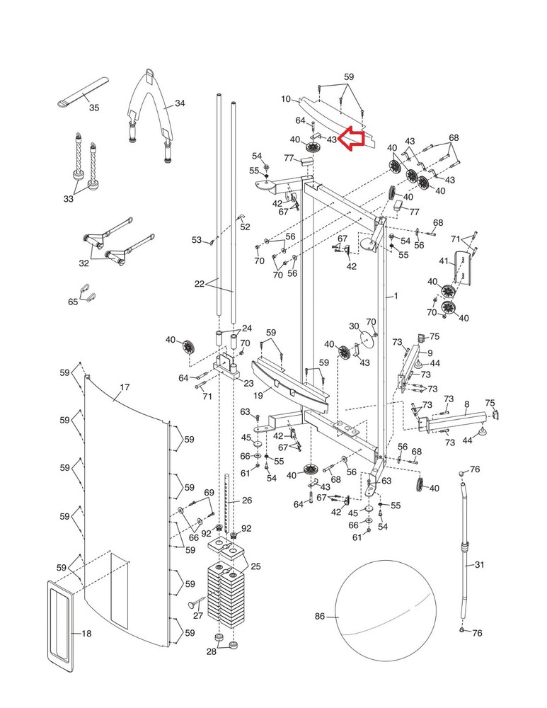 NordicTrack Strength System Left Cable Trap Bracket 194081