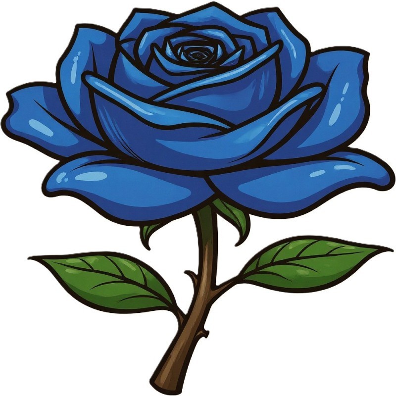 30 Custom Dynamic Blue Rose Personalized Address Labels