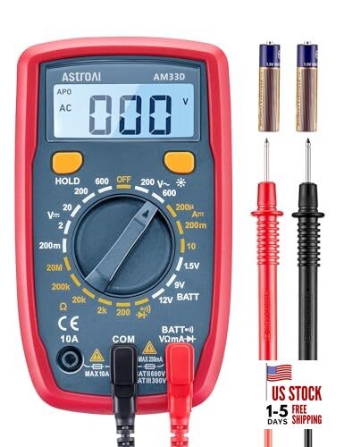 Digital Multimeter Tester 2000 Counts with DC AC Voltmeter and Ohm Volt Blue