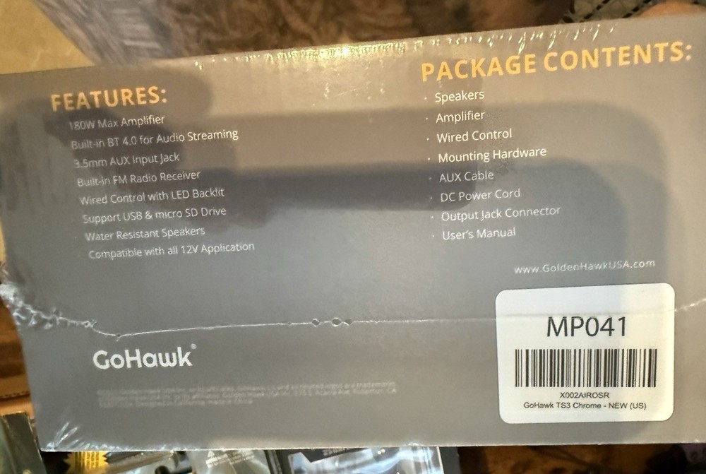 Motorcycle Stereo TS3 Go Hawk