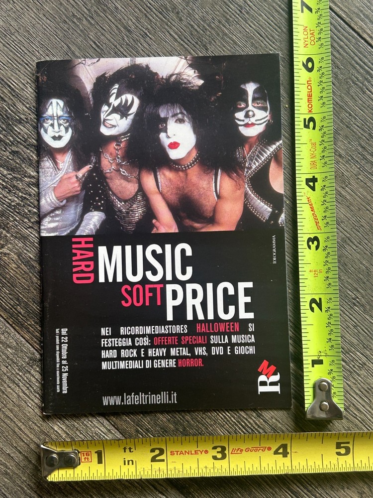 KISS Magazine Music Catalog Italy 4x6 Reunion Concert Tour Vintage Kiss Bjork