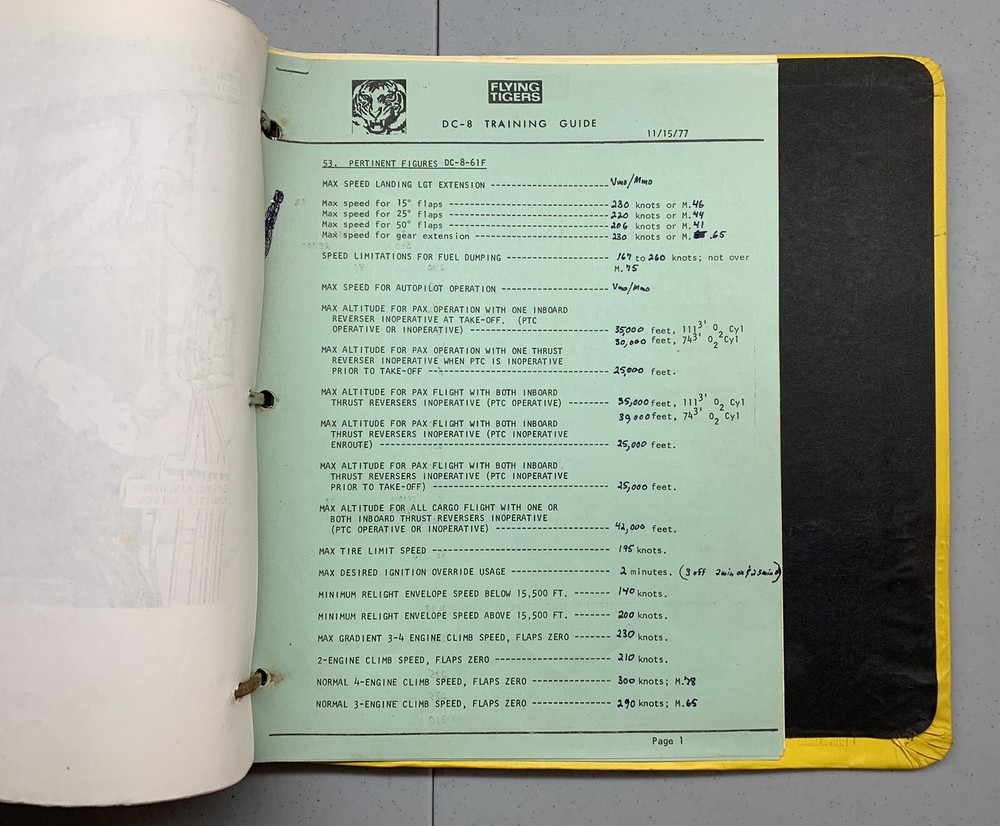 Flying Tiger Line McDonnell Douglas DC-8-63 Study Guide 1977