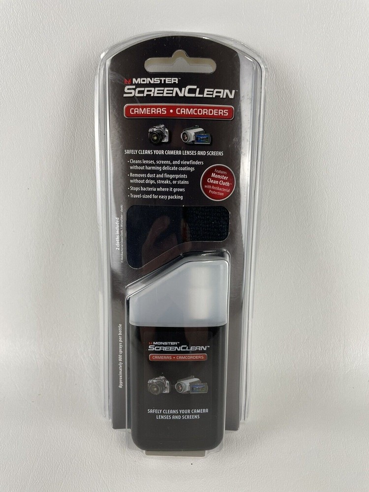 Monster Microfiber Cloth & Screen Clean Spray Camera, Camcorder/ Electronics NOS