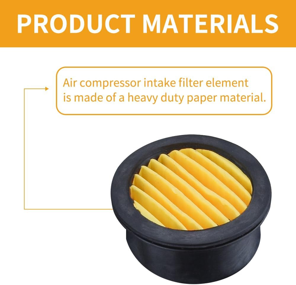1/2" PT Air Compressor Muffler Filter 20mm Inlet 2 Pack + 6 Element Set