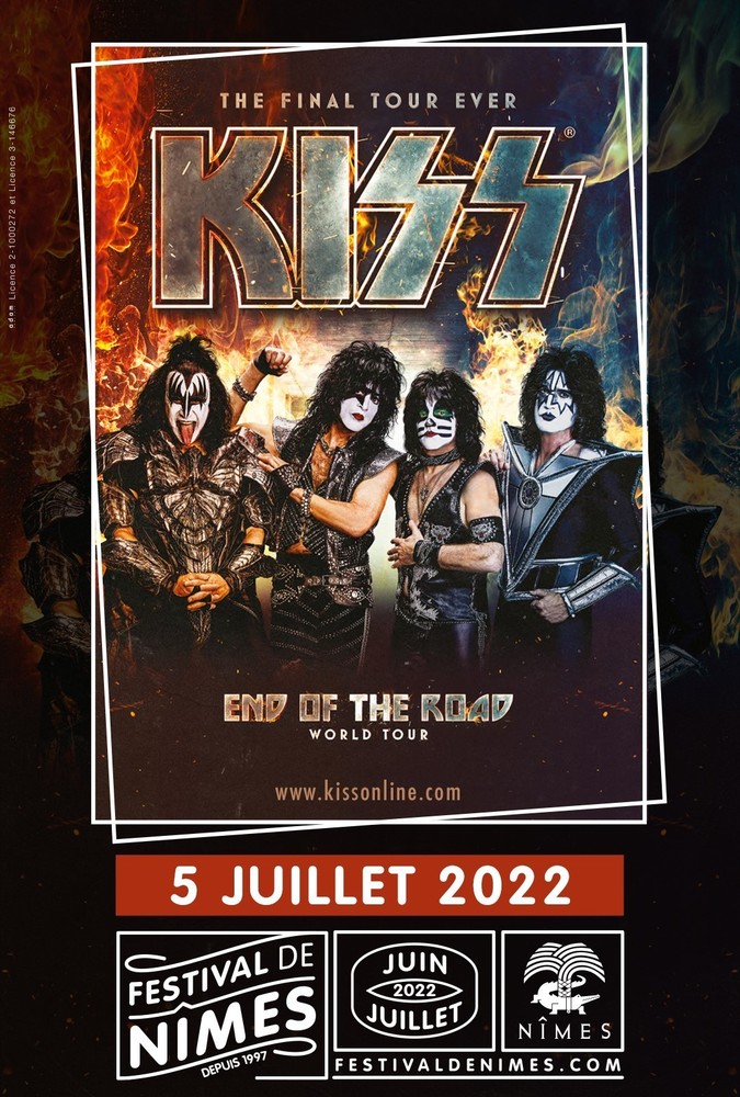 KISS "THE FINAL TOUR  EVER - FESTIVAL DE NIMES" 2022 FRANCE CONCERT POSTER