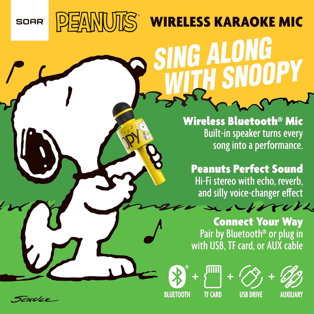Peanuts Wireless Karaoke Microphone Yellow