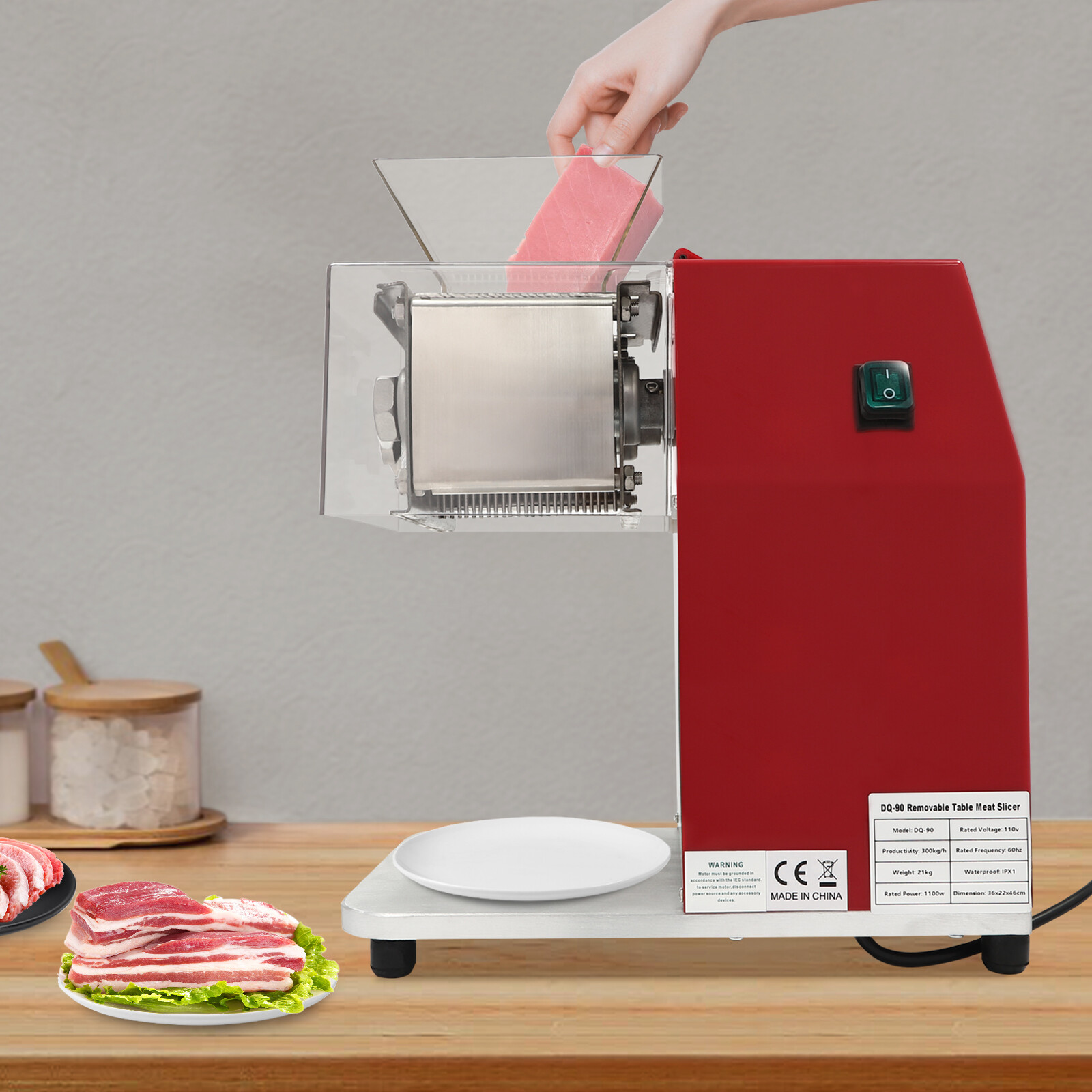 Commercial Electric Meat Cutter Slicer Shredding Cutting Machine Kitchen 1100W