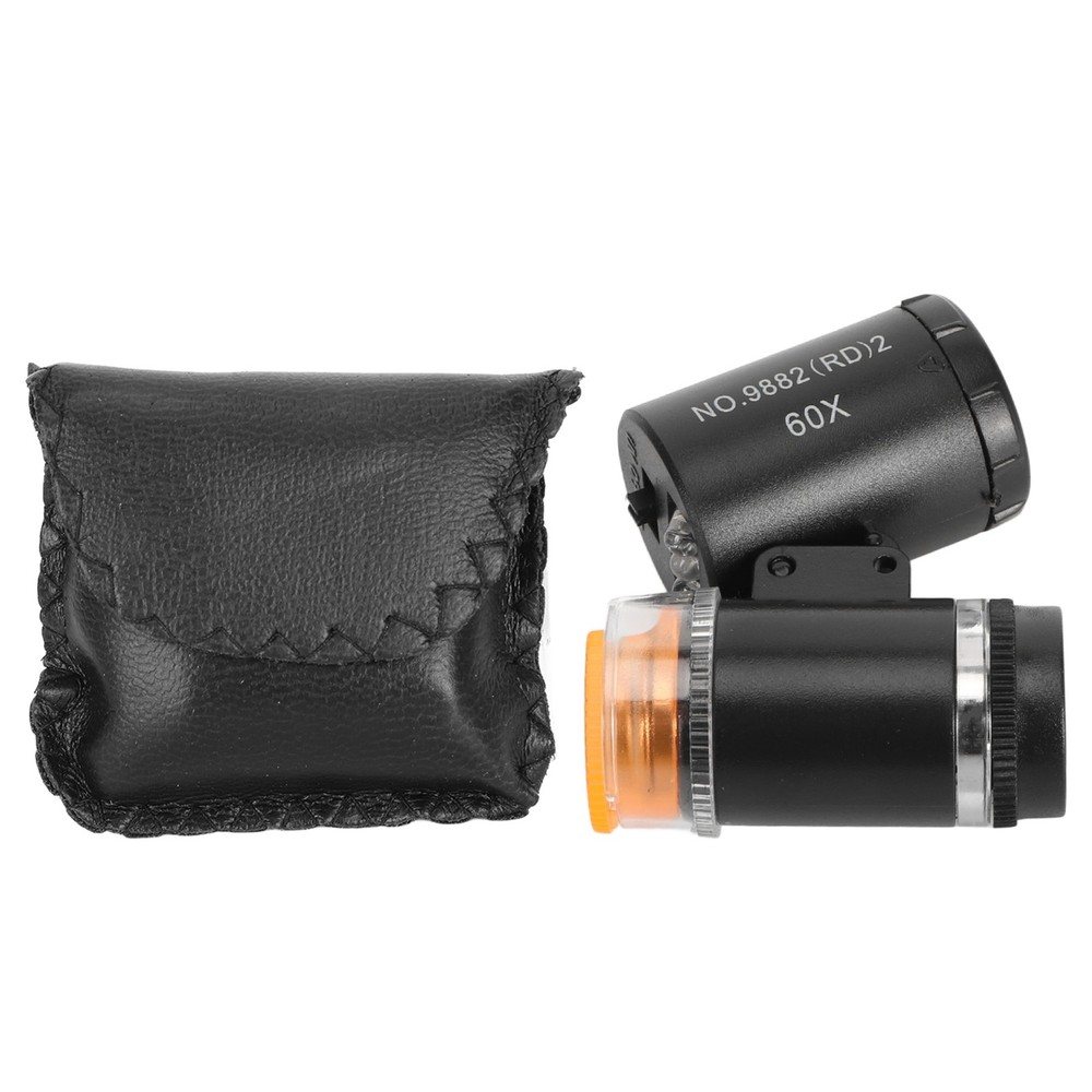 Mini 60X LED Microscope & UV Currency Detector Adjustable Light Angle PocketNew☚