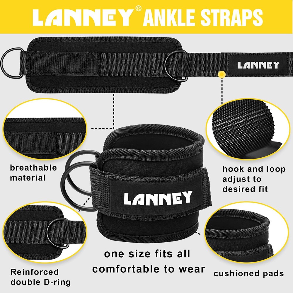 Tricep Rope Cable Machine Attachment, 35" Triceps Pull Down Rope LAT Pulldown...