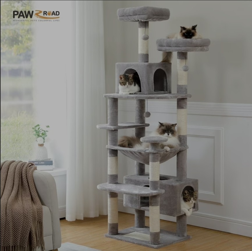73"Cat Tree for Cats Multi Level Play Tower Condo Cat Scratching Post