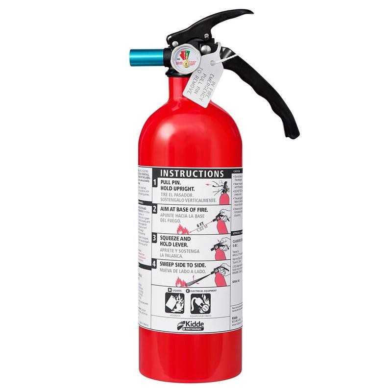 Fire Extinguisher 3.15lb Class B C Easy Read Gauge Rust Resistant Durable Handle