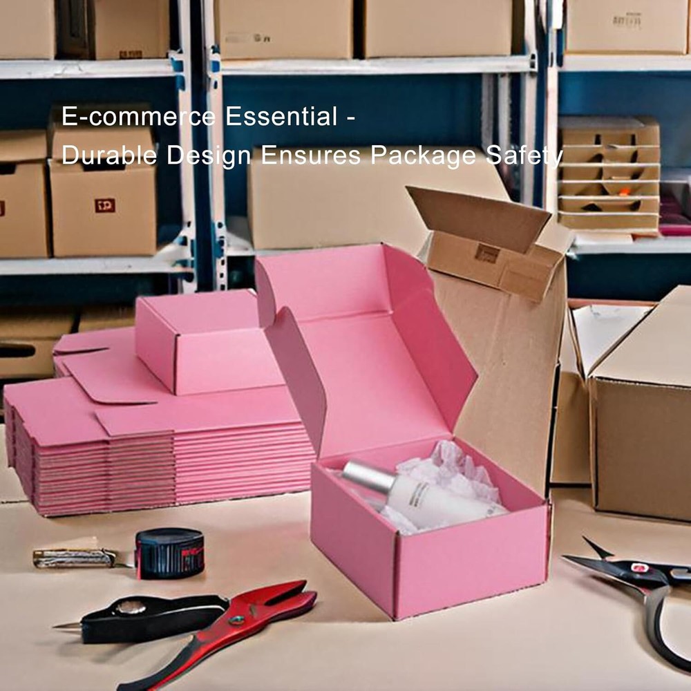 25 Pack Pink Shipping Boxes Cardboard Mailer Boxes for Packaging Gift Boxes