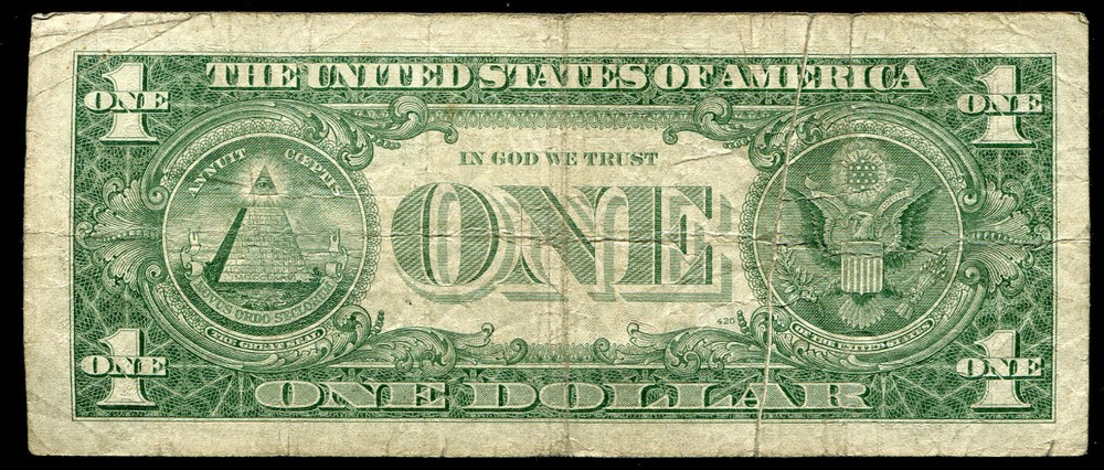 1957-B $1 ONE DOLLAR SILVER CERTIFICATE "GUTTER FOLD ERROR"