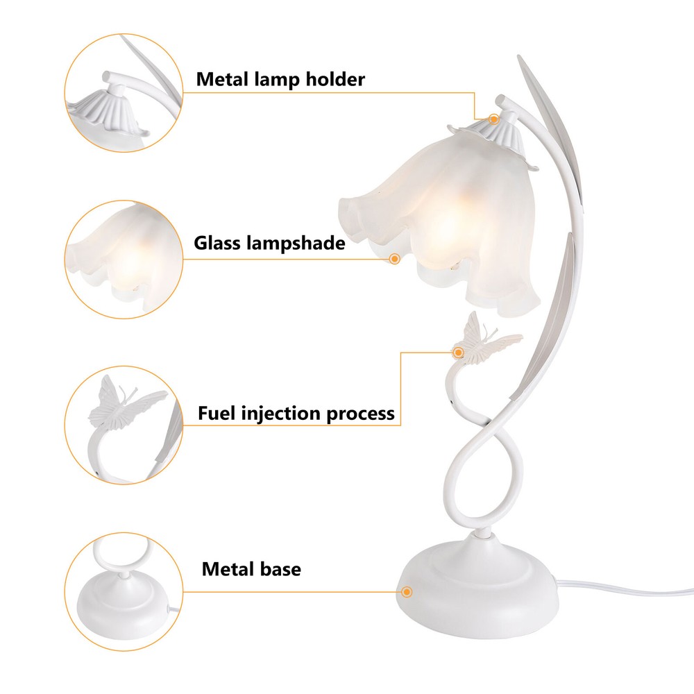 Table Lamp Flower-shaped Table Lamp Bedside Dining Table Lamp E26 Lampshade 110V