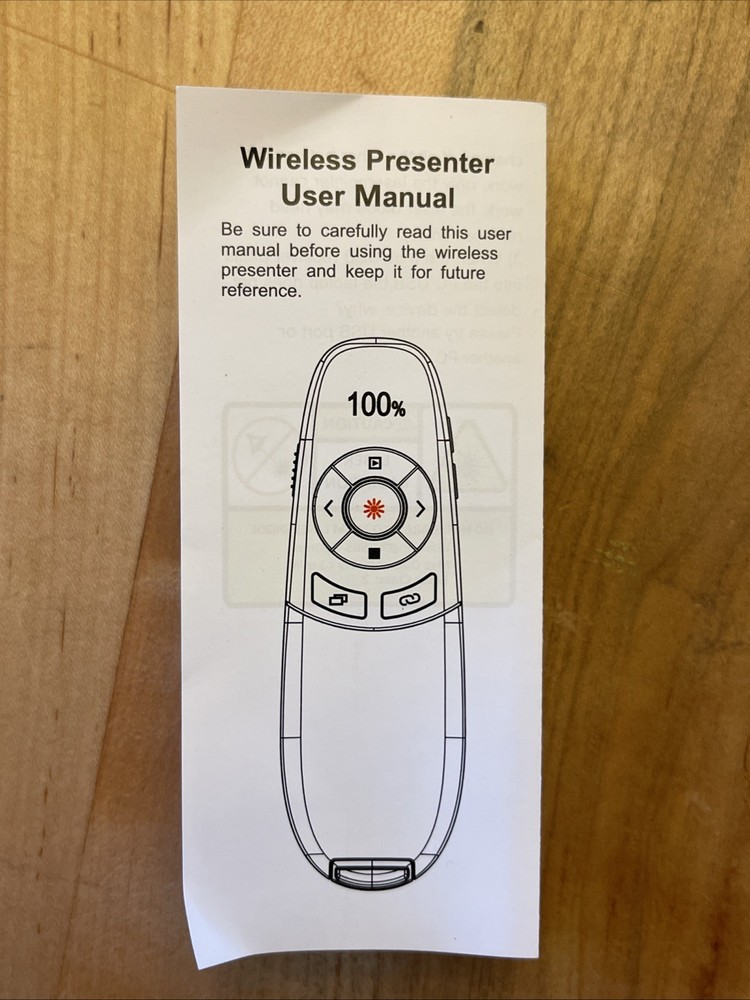 Pack Of 2, Wireless Presenter, Hyperlink Volume Control Presentation Clicker RF