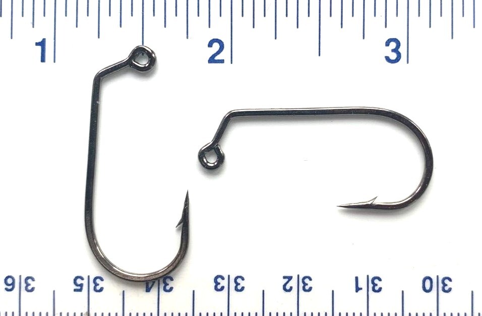 100 or 1000 black nickel 60 degree round bend jig hooks - 32786