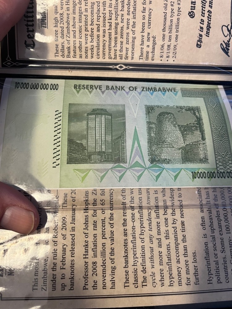 🔥10 Trillion Dollar Note from Zimbabwe. With COA and Case.