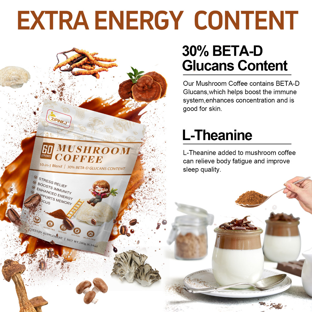 New Mushroom Coffee Organic Coffee 60 Servings in One Pack, No Odor, Exp 12/2027