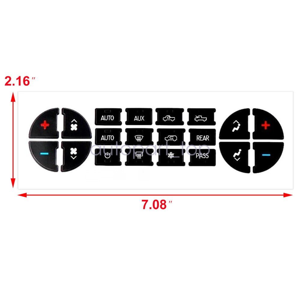 For Chevy Silverado 06-14 AC Dash Button Repair Kit Decal Stickers Replacement