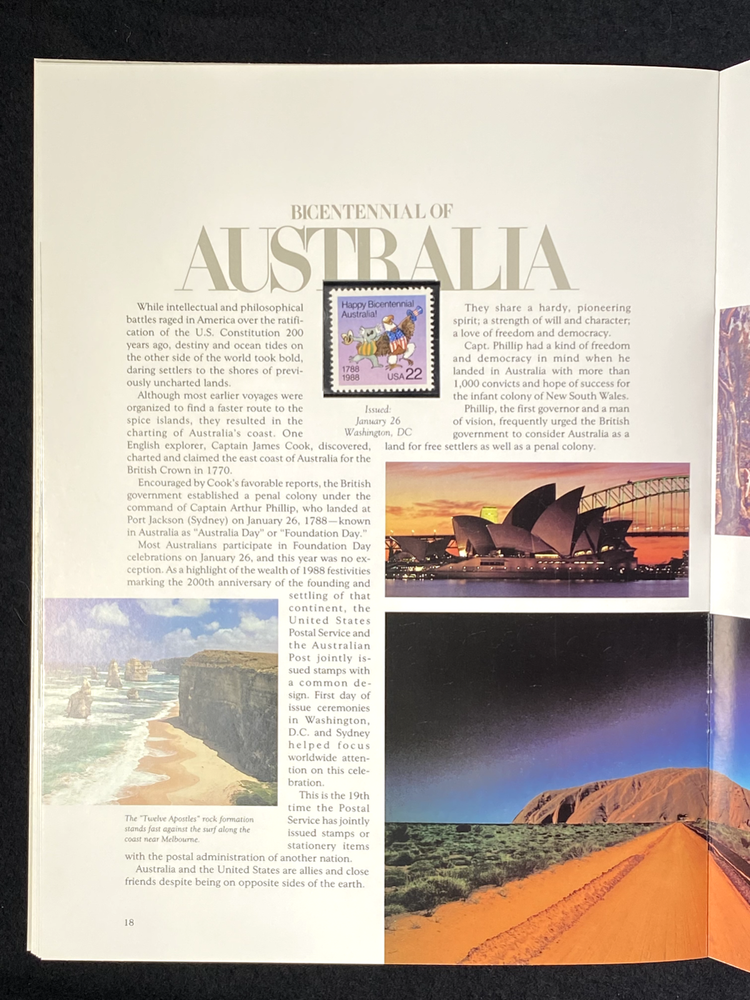 USPS 1988 Commemorative Mint Stamp Set #868 W/ Book MINT! Free Shipping