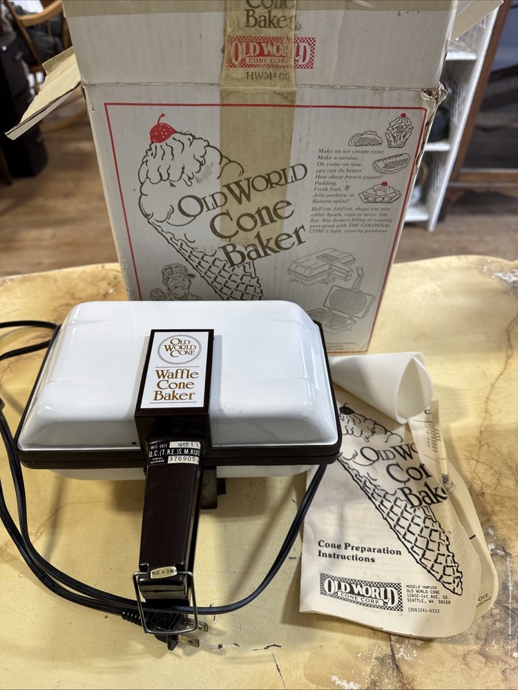 Vtg Waffle Ice cream Cone Maker