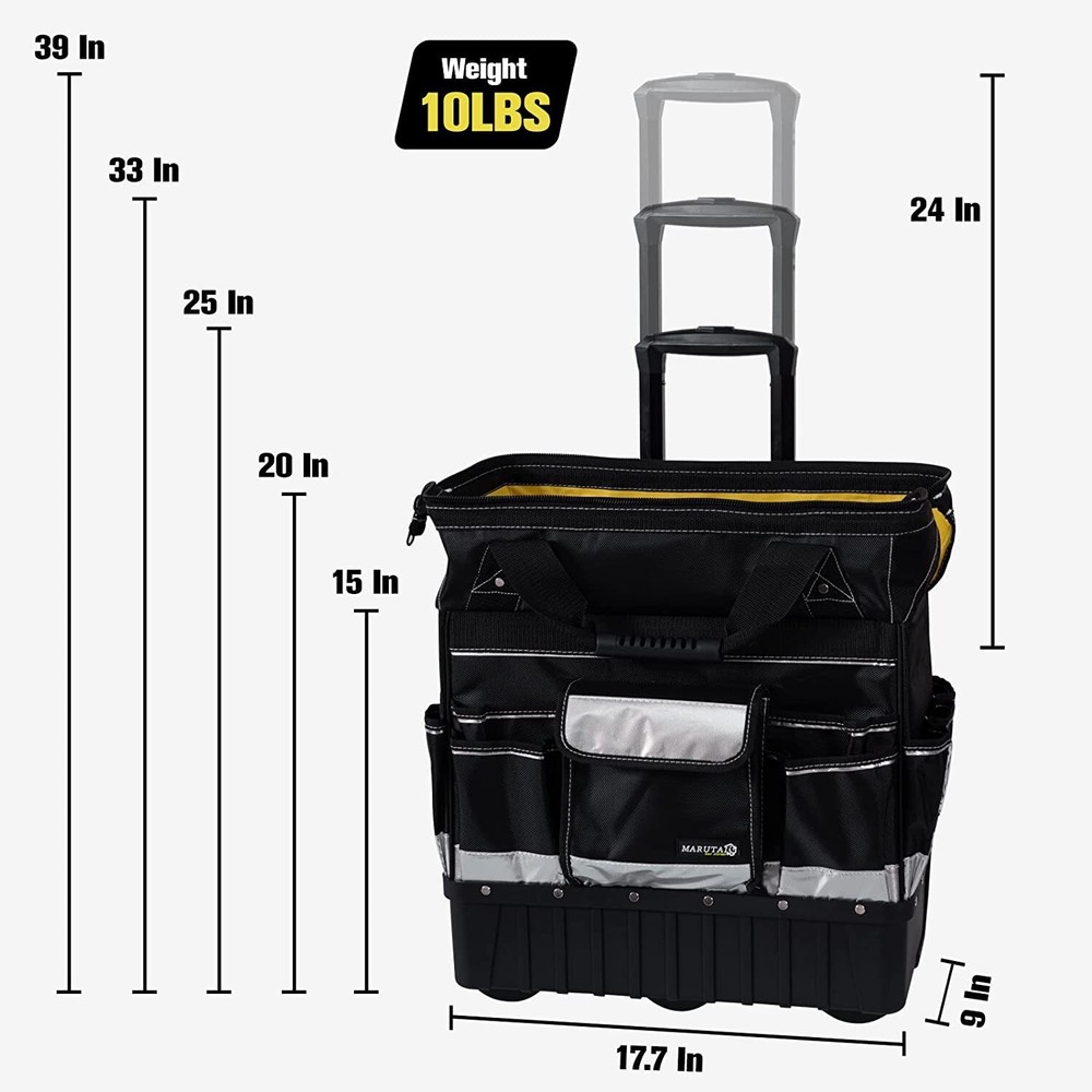 18'' Rolling Tool Bag with Wheels Storage Organizer Rolling Tool Tote,