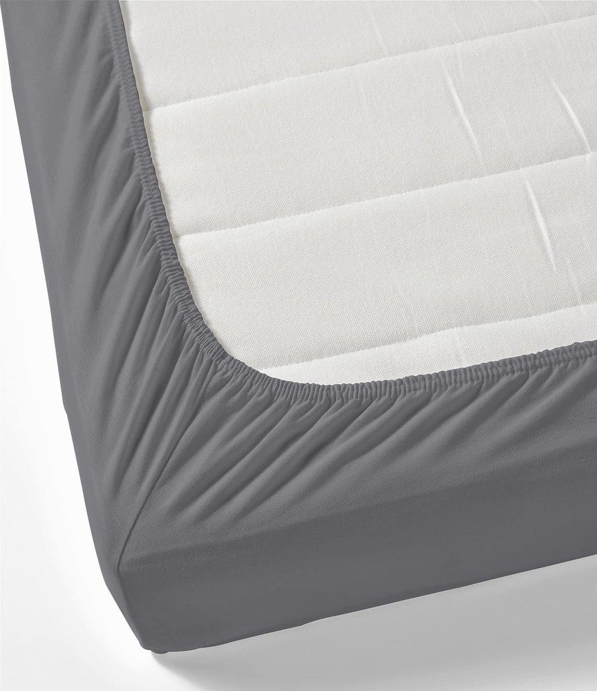 1000-Thread-Count 100% Pure Cotton Bed Sheets -4 Pc Full Size Dark Grey Sheet...