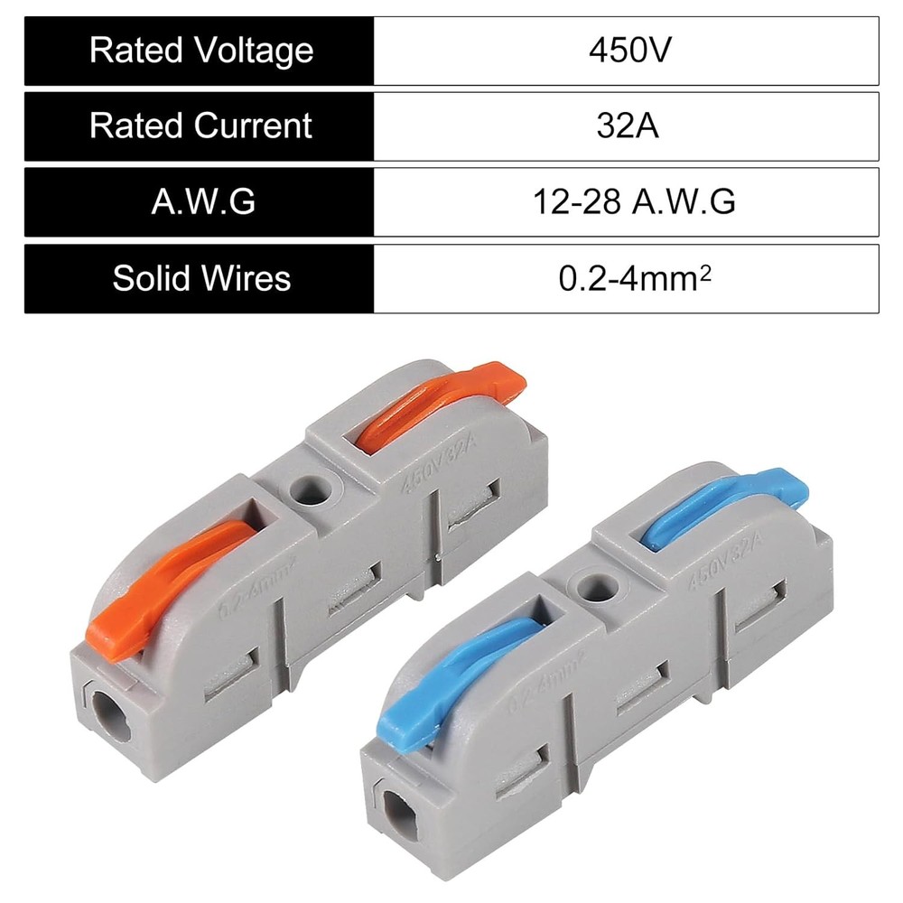 30Pcs Quick Connect Electrical Splicing Wire Connectors Kit Lever Wire Connector