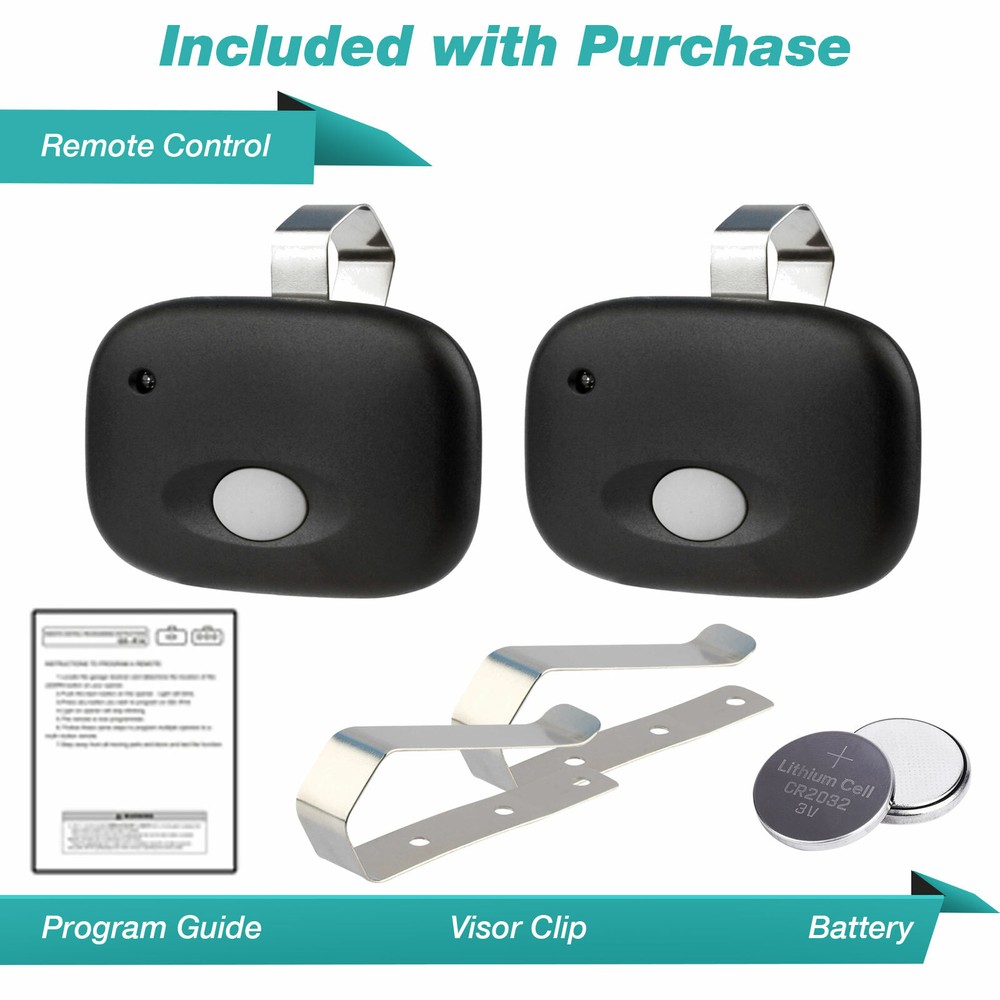 2 For Linear Mega Code MCT-11 Garage Gate Door Car Visor Remote DNT00090