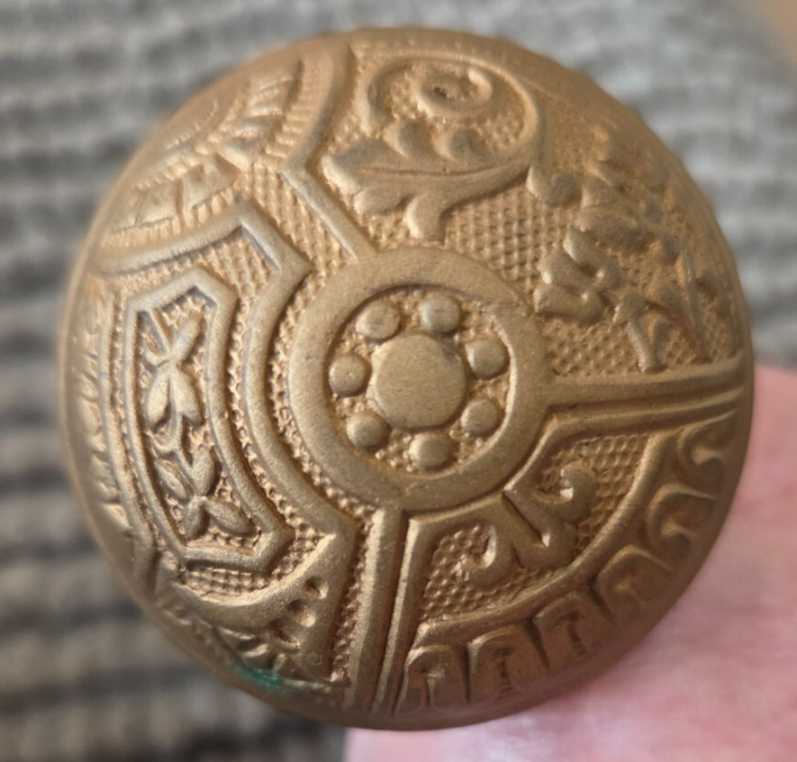 Antique Ceylon Corbin Doorknob set 1895 2 Knobs and Post