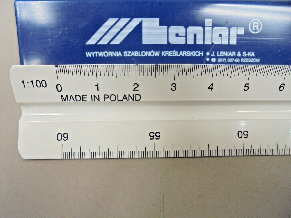 J. Leniar Architectural Triangular Scale Ruler Plastic