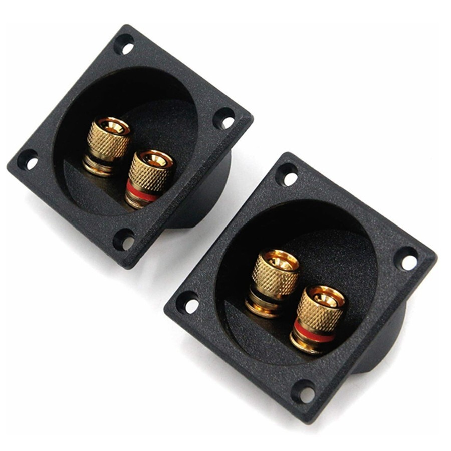 2 Pack 2-Way Speaker Box Terminal Binding Post Cup Box 2.2" Screw Connector N715