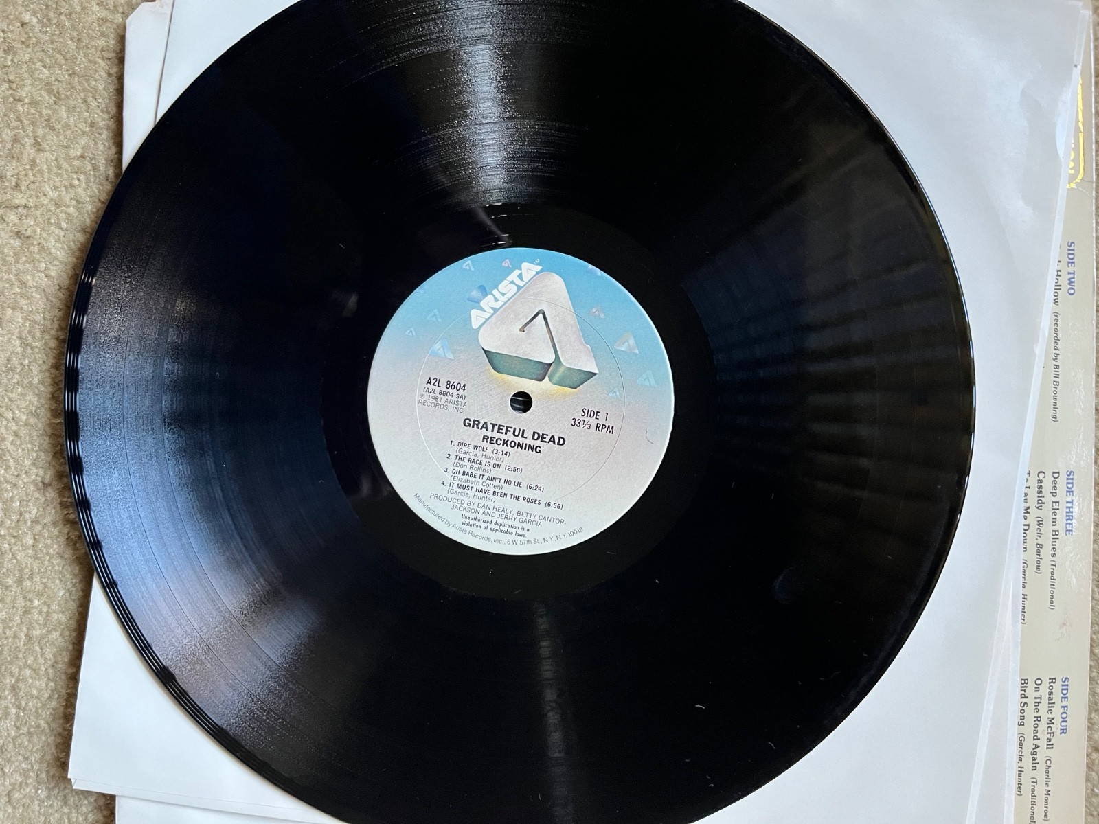 Grateful Dead - Reckoning 2LP OG Arista LPs sleeves VG++ to M- promo cover