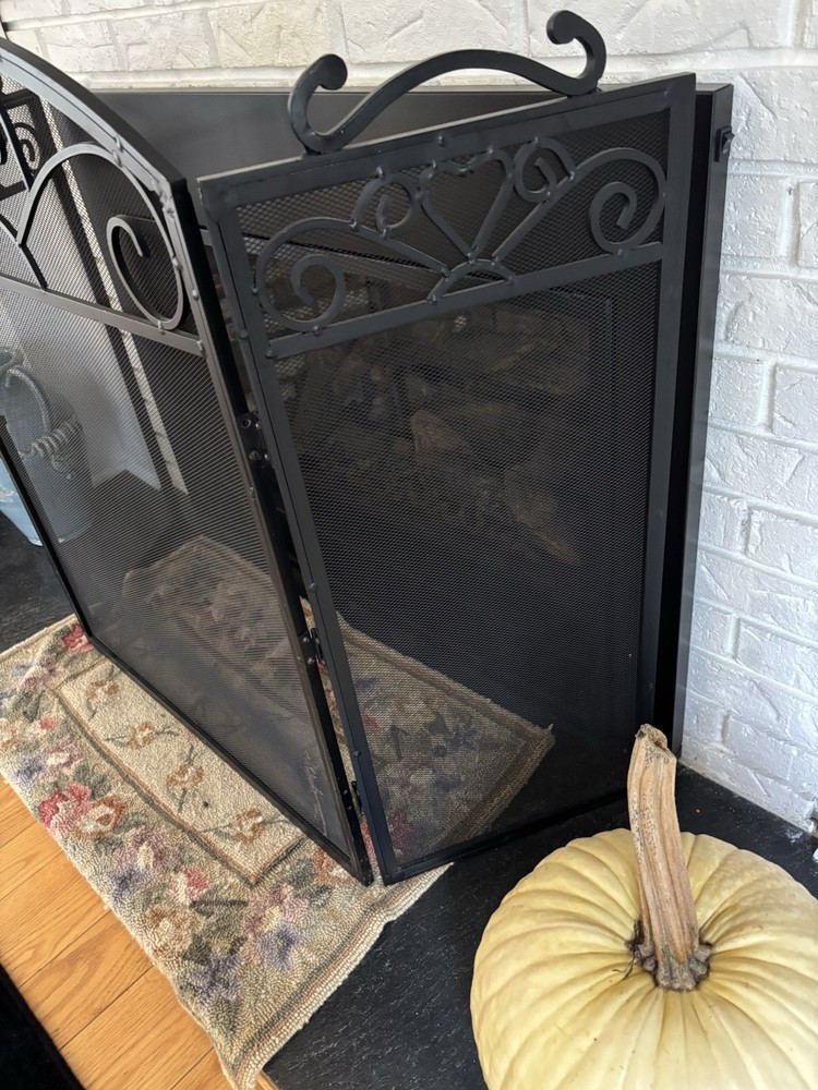 Foldable Fireplace Screen 3 Panel, 52“ Length, 33” Height, Spark Guard