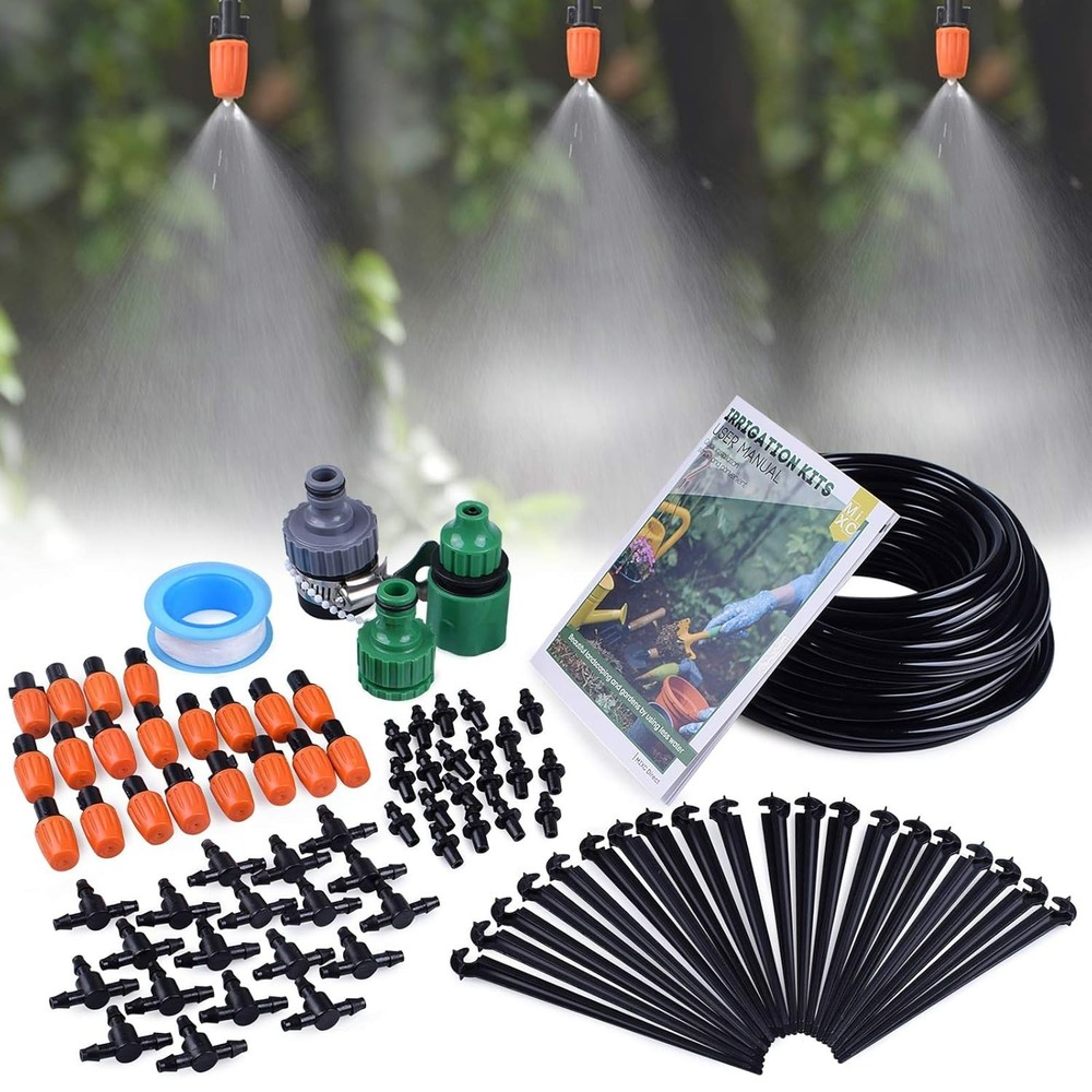 DIY 50ft Micro Drip Irrigation System: Efficient Garden & Lawn Watering Solution