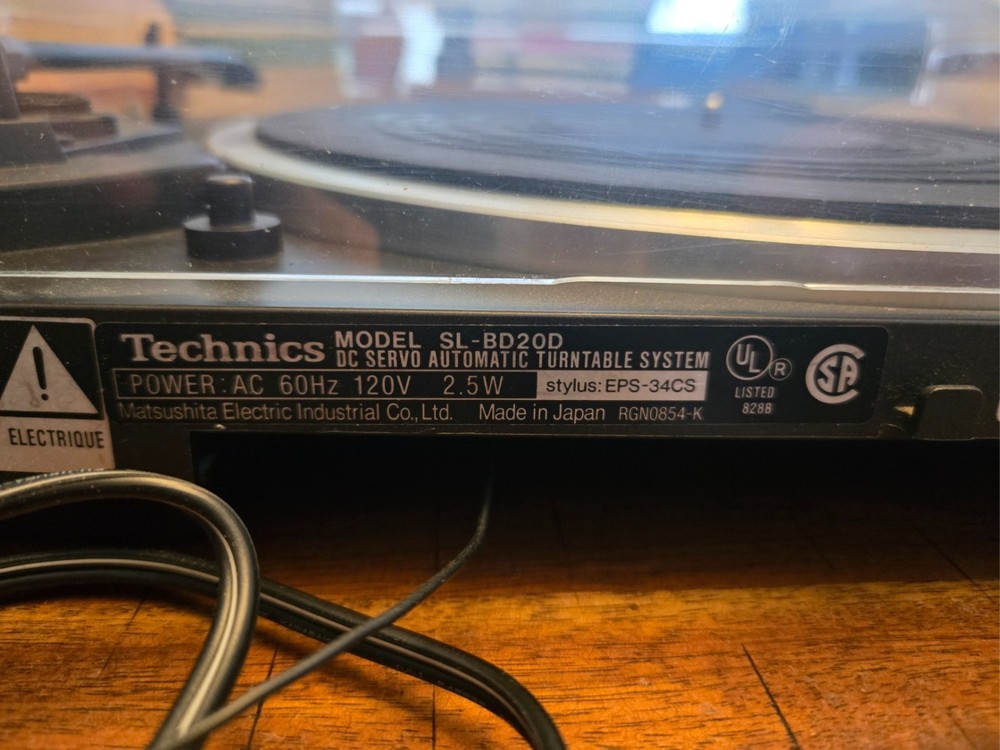 Technics SL-BD20D Automatic Turntable DC Servo Tested & Works - U1107
