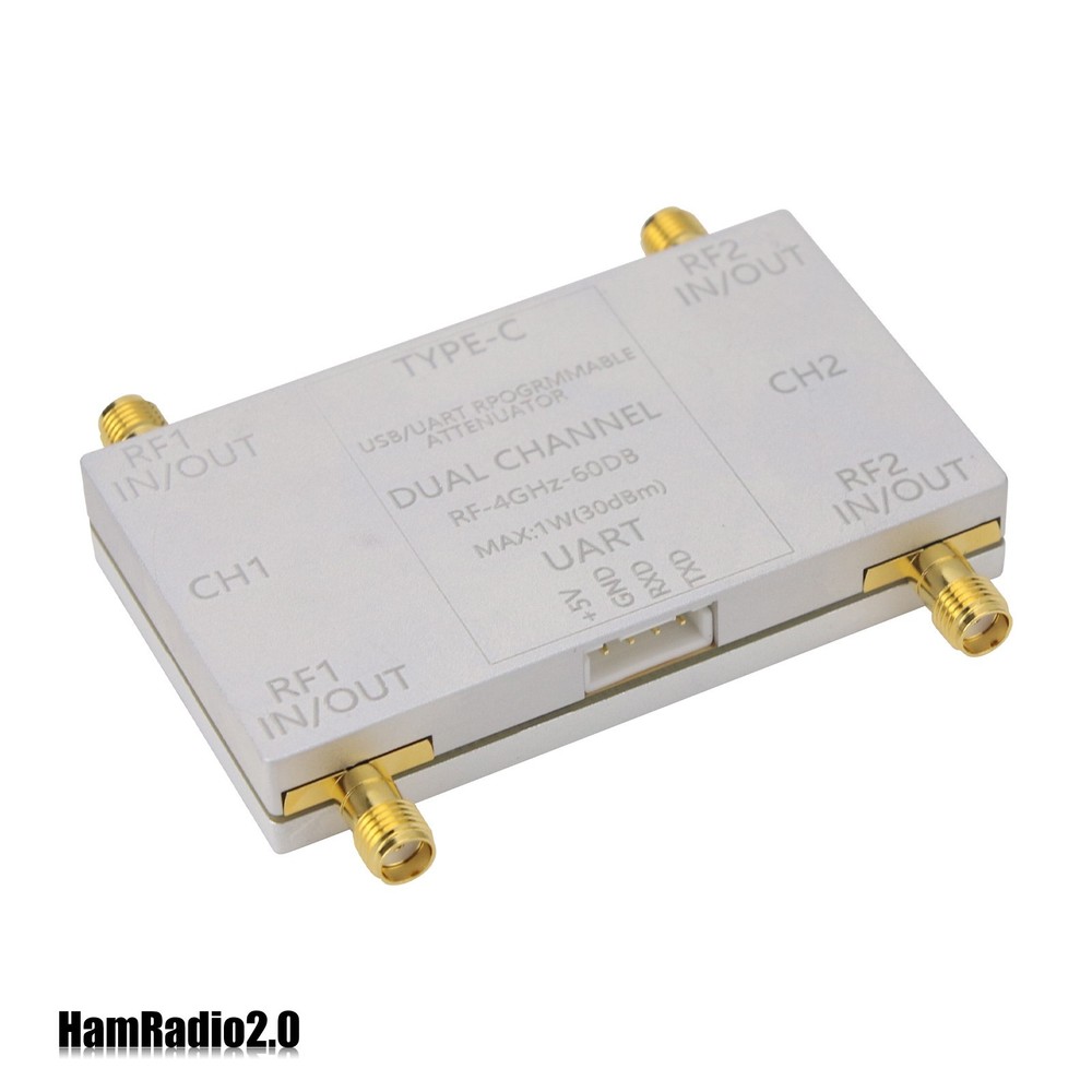 RF-4GHz-60DB Dual Channel Programmable RF Attenuator + Type-C Cable for PC