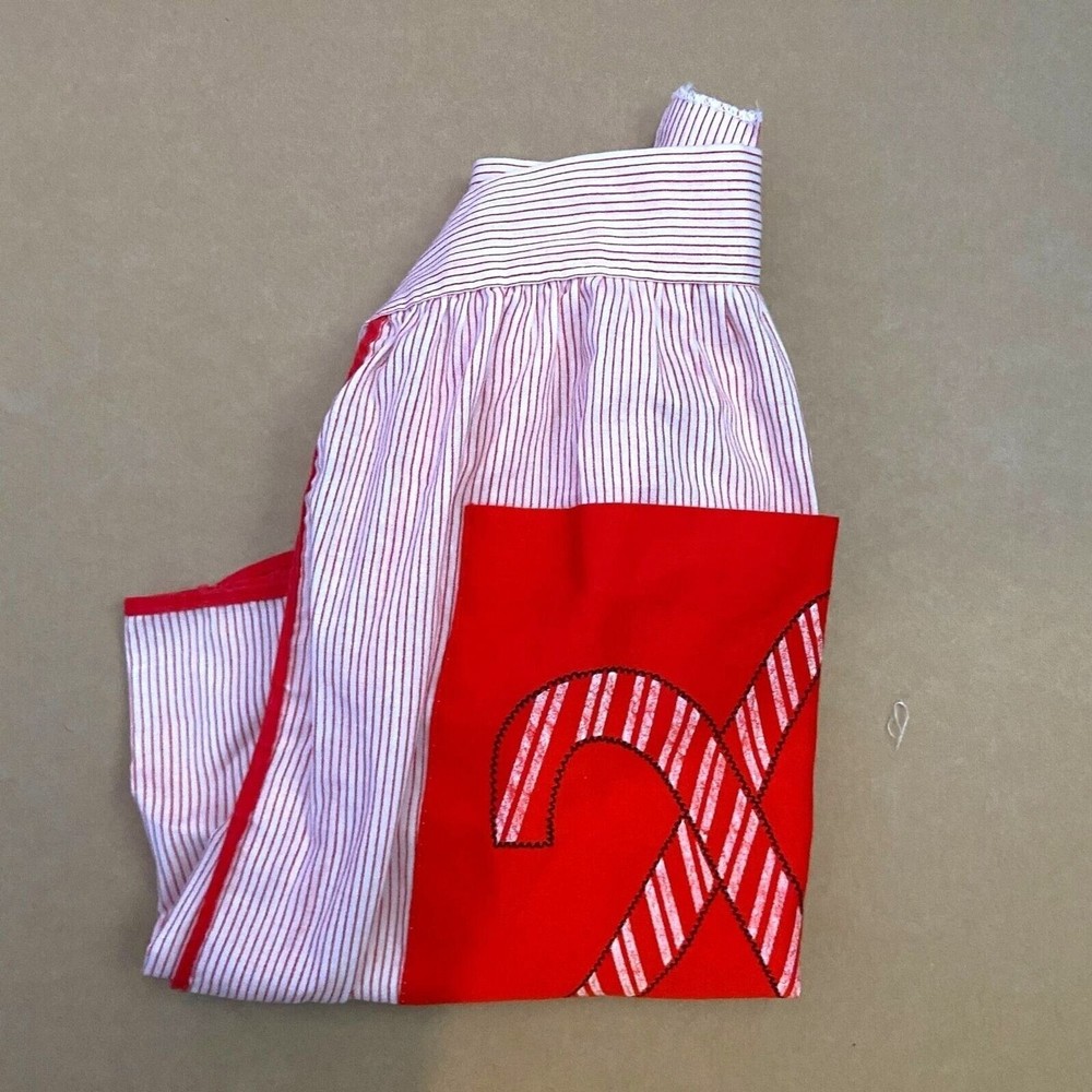 #5994 Handmade candycane pattern Christmas apron