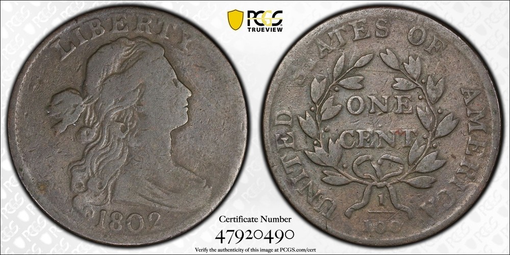1802 1C PCGS VG10 (No Stems, S-231) - Draped Bust Cent