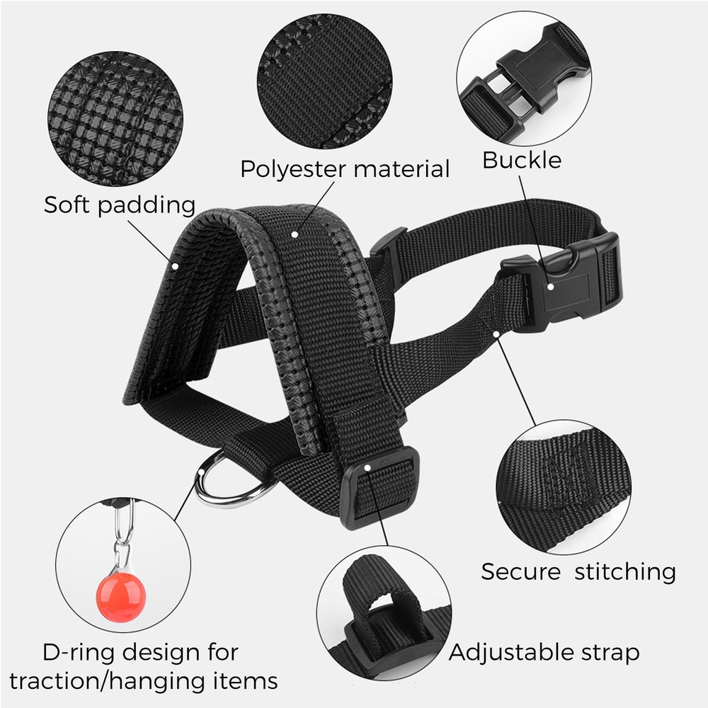 Nylon Dog Muzzle Large Black Adjustable Loop Anti Biting Barking Chewing