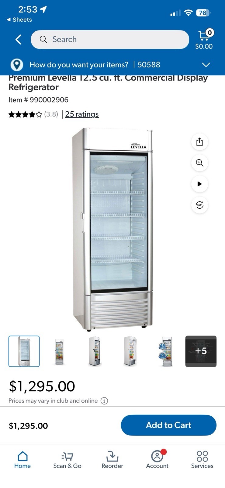 Premium Levella 12.5 cu. ft. Commercial Display Refrigerator Glass Door