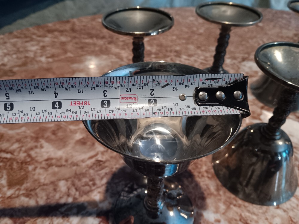 VTG J Perez Ruiz E.P.B Silverplate Spain Stem Wine goblets 6 cups