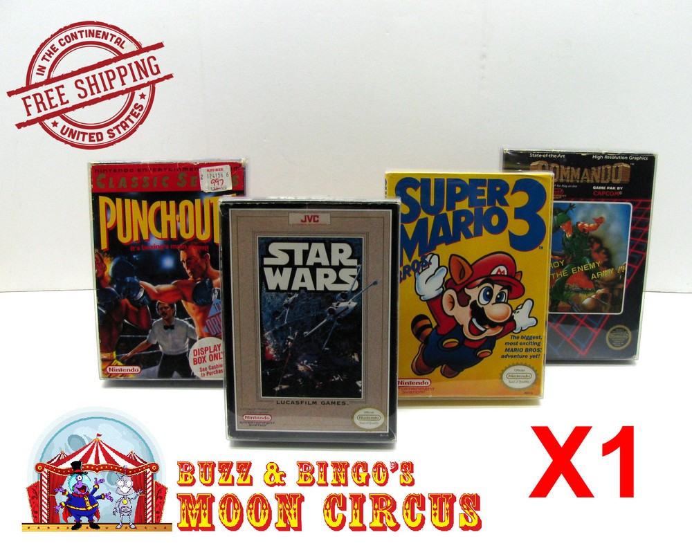 1x NINTENDO NES CIB GAME- CLEAR PLASTIC PROTECTIVE BOX PROTECTOR SLEEVE CASE