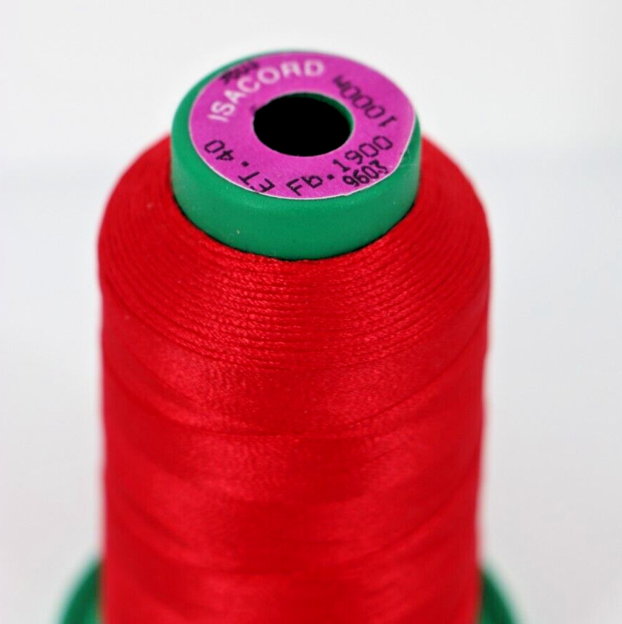 Isacord Embroidery Thread 1000m Single Cone 1900 - Geranium