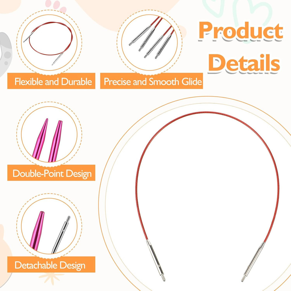 60 Pcs 2.75Mm-10Mm Interchangeable Circular Knitting Needles Set with Storage Ca