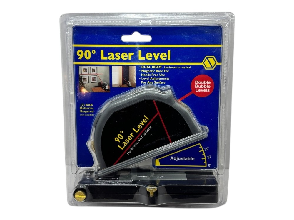 90° Laser Leval DUAL BEAM HORIZONTAL or VERTICAL, Double Bubble Levels