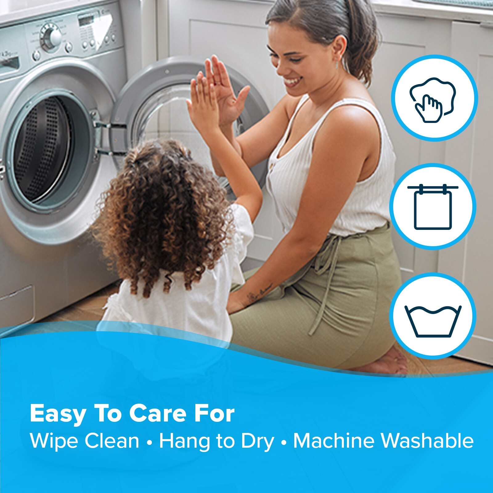 Tan Non-Slip Shower Mat with Drain Holes: SlipX Solutions Square Shower Mat